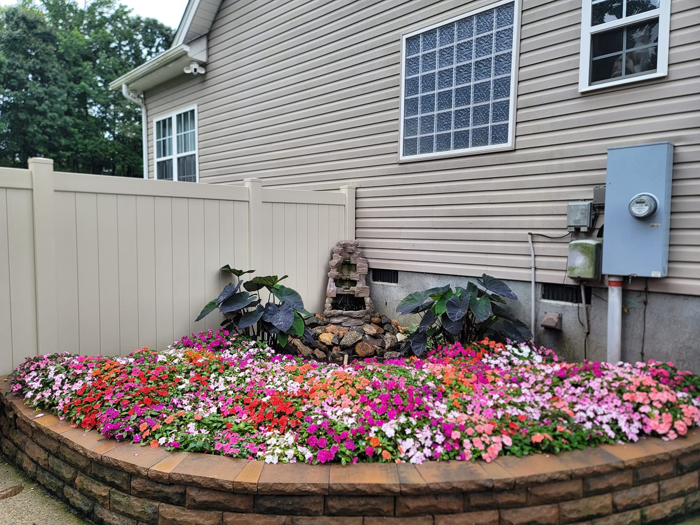 Flower Bed in Garden Corner