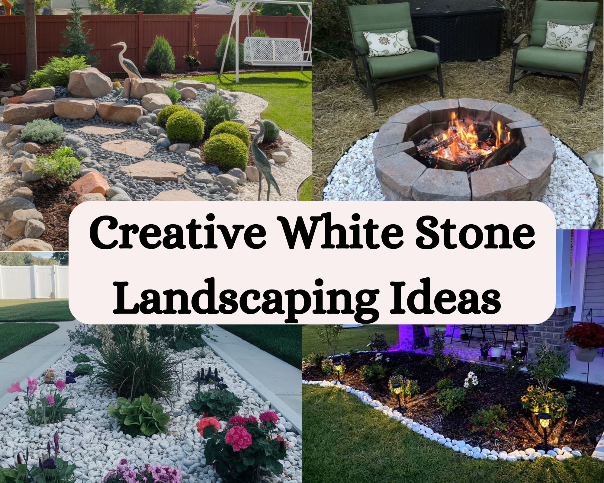 White Stone Landscaping Ideas For Yard