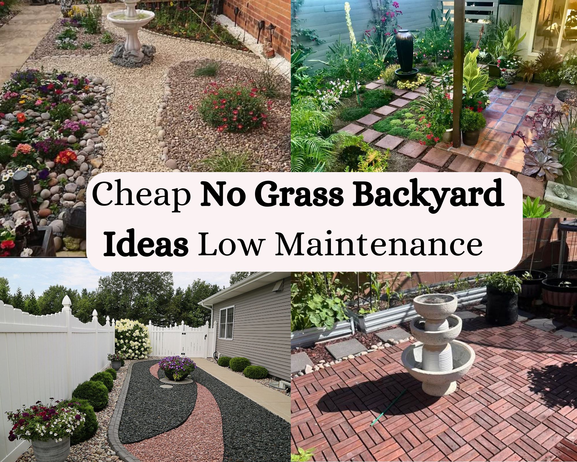 Cheap No Grass Backyard Ideas Low Maintenance