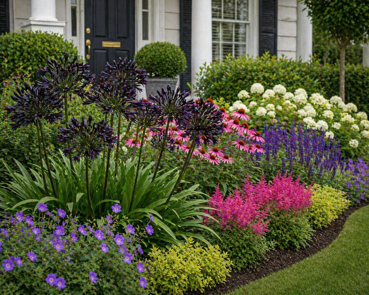 Low maintenance plants for front of house full sun